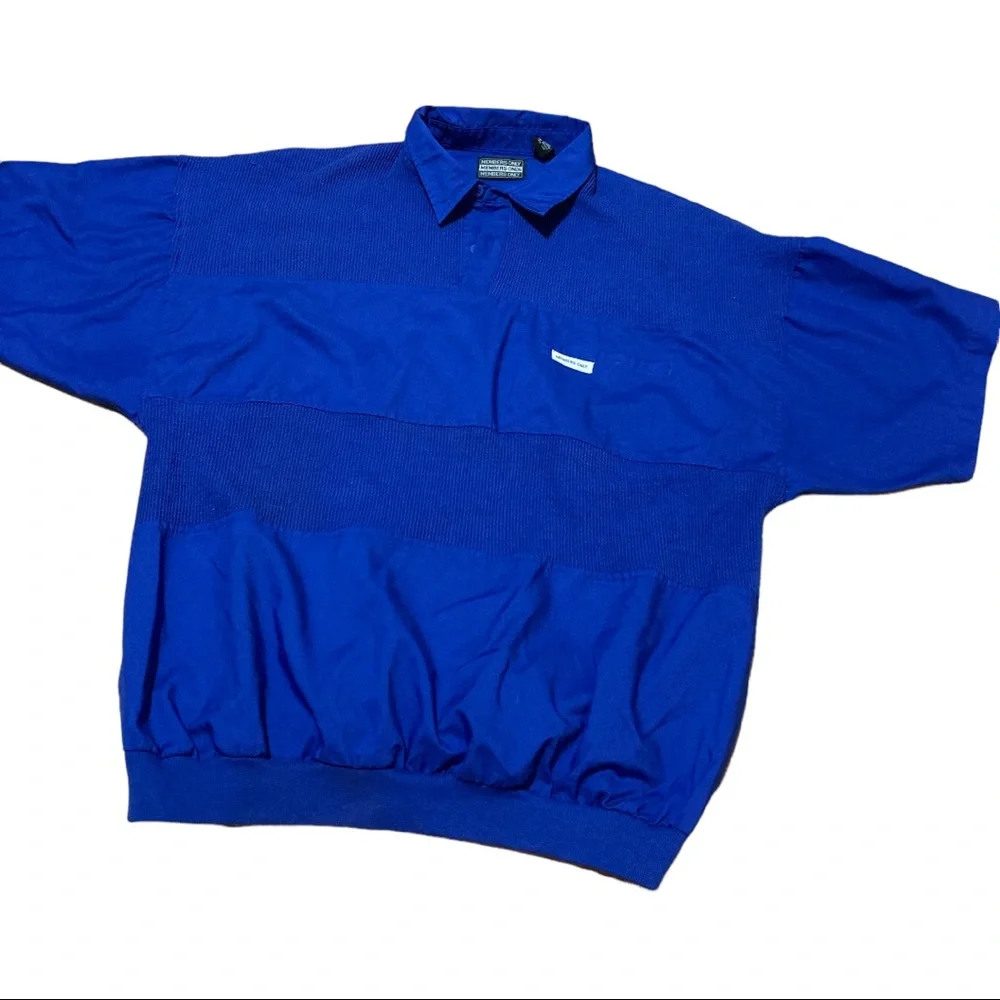 Members only vintage blue short sleeve shirt polo style size extra large